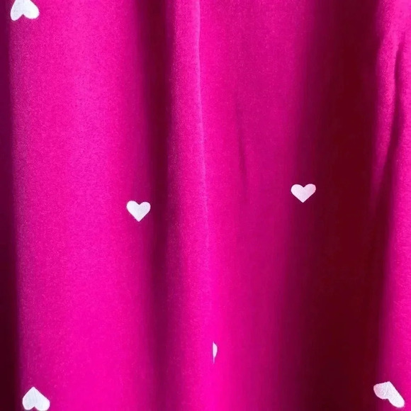 Talbots Women's Pink Heart Chiffon Long Sleeve Collared Button Down Blouse NWT - Picture 7 of 12